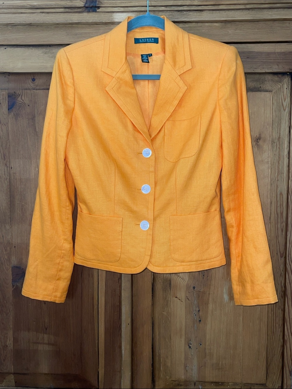 Lauren Ralph Lauren Orange Linen Blazer Sz. 4